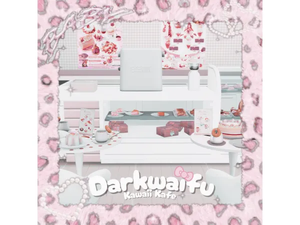 Alpha Kawaii Kafe Set by Darkwaifu - The Sims 4 Custom Content