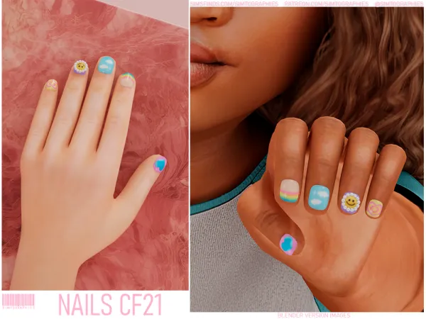 Alpha Nails CF21 - The Sims 4 Custom Content