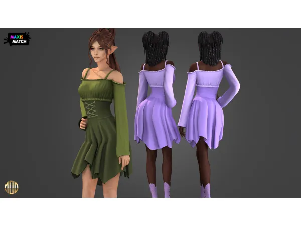 Maxis Match Melian Fairy Dress by Modco Studios - The Sims 4 Custom Content