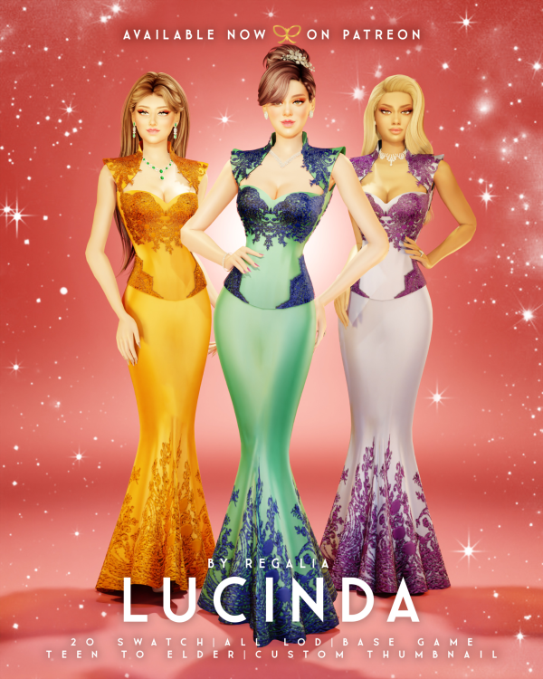 Maxis Match LUCINDA DRESS by simsfinds - The Sims 4 Custom Content