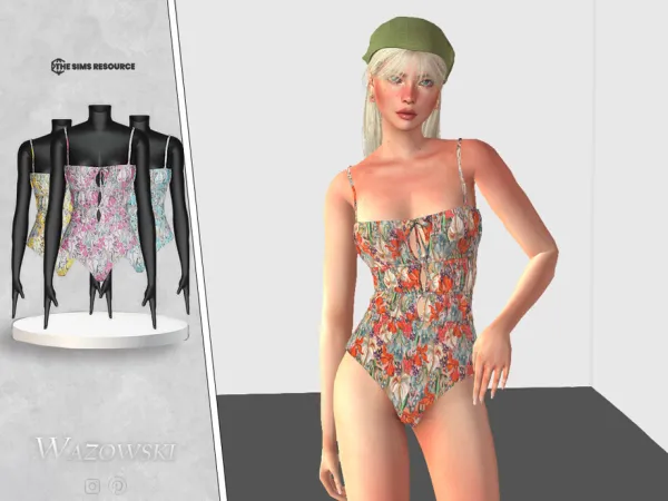 Maxis Match Lizbeth Swimsuit by _WAZOWSKI_ - The Sims 4 Custom Content