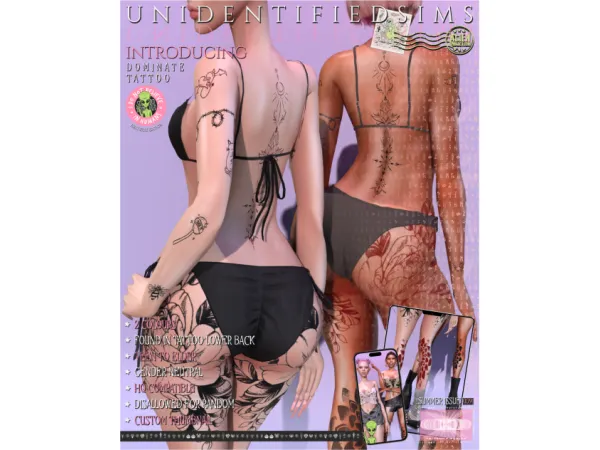 Mix dominate tattoo - The Sims 4 Custom Content