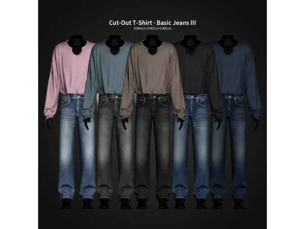 Alpha Cut Out T Shirt u00b7 Basic Jeans III by gorillax3 - The Sims 4 Custom Content