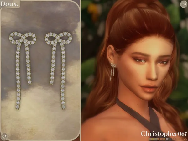 Alpha Doux Earrings Christopher067 - The Sims 4 Custom Content