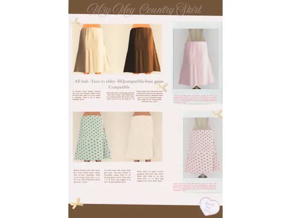 Mix M3y Mey Maria Country Skirt u02d6 u1863ud802udf69 u22b9 u08ea u0c68u09ceu02dau208a - The Sims 4 Custom Content