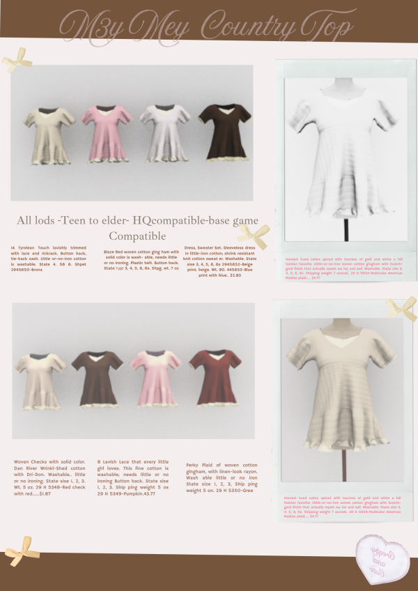 Mix M3y Mey Country Top ᡣ𐭩 ౨ৎ by meymey - The Sims 4 Custom Content