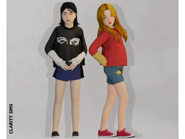 Alpha Carol Sweater Child - The Sims 4 Custom Content