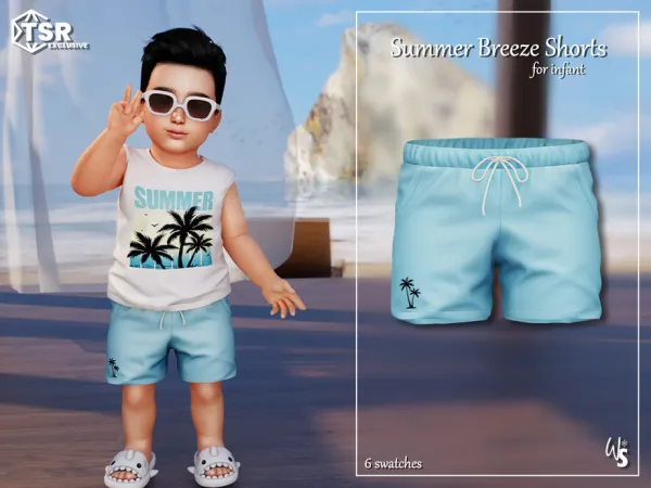 Alpha Summer Breeze Shorts (infant) - The Sims 4 Custom Content