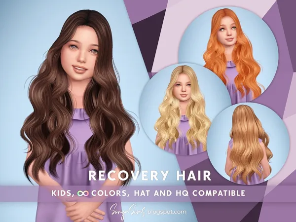 Alpha Recovery Hair Kids - The Sims 4 Custom Content