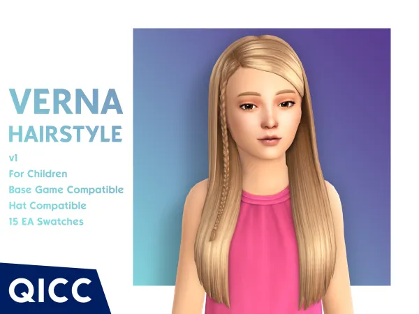 Maxis Match Verna Hair v1 - The Sims 4 Custom Content