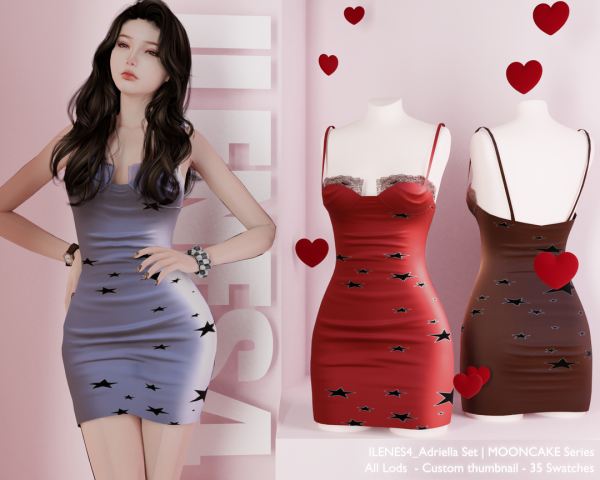 Alpha ILN Adriella Dress by ilenes4 - The Sims 4 Custom Content