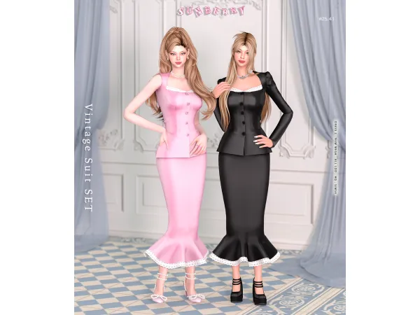 Alpha [SUNBERRY] 2541 Vintage Suit - The Sims 4 Custom Content