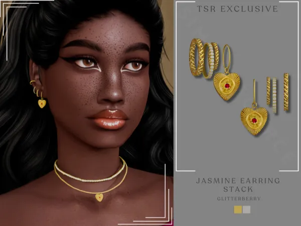 Mix Jasmine Earring Stack - The Sims 4 Custom Content