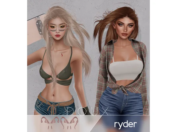 Alpha Doux Ryder Hairstyle FREE - The Sims 4 Custom Content