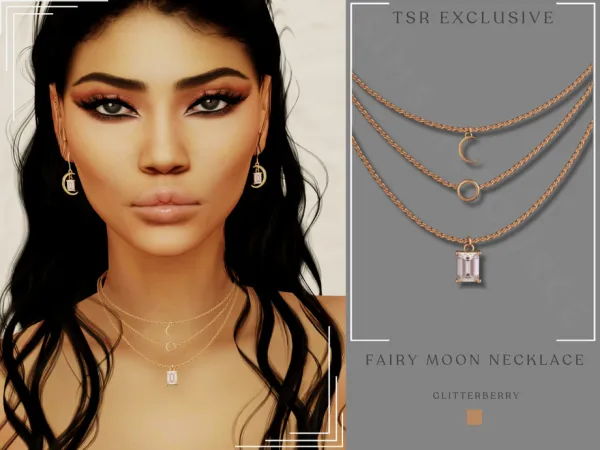 Mix Fairy Moon Layered Necklace - The Sims 4 Custom Content