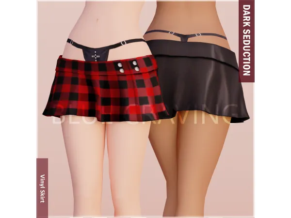 Mix Blue Craving Vinyl Skirt - The Sims 4 Custom Content