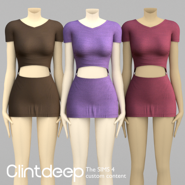Maxis Match Clintdeep Audrey Mini Dress Cut Out by simsfinds - The Sims 4 Custom Content