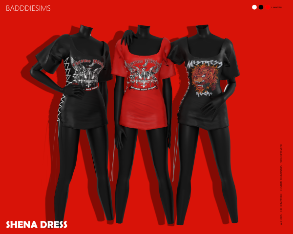 Alpha SHENA DRESS by simsfinds - The Sims 4 custom content