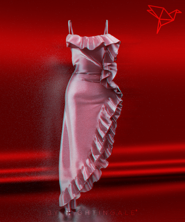 Alpha Magnolia Asymmetric Dress Nightingale Sims by nightingalesims - The Sims 4 Custom Content
