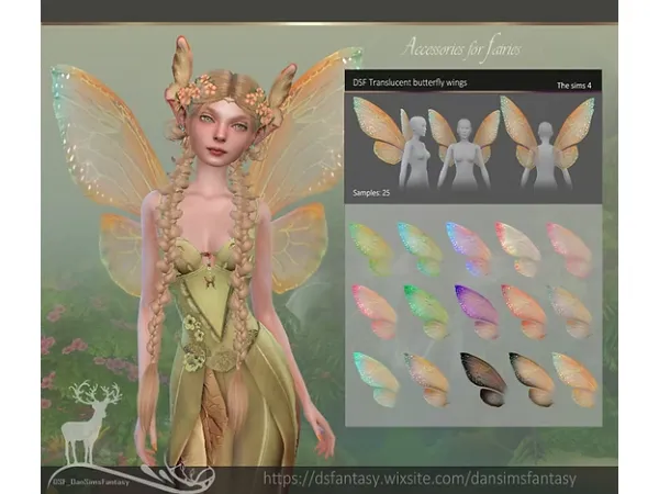 Alpha DSF Translucent butterfly wings by dsfantasy - The Sims 4 Custom Content
