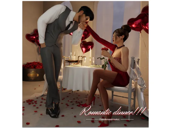 Maxis Match Romantic dinner - The Sims 4 Custom Content
