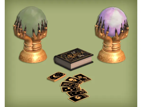 jacky93sims Divinify Crystal Ball Magic Book and Tarrot Cards - The Sims 2 Custom Content