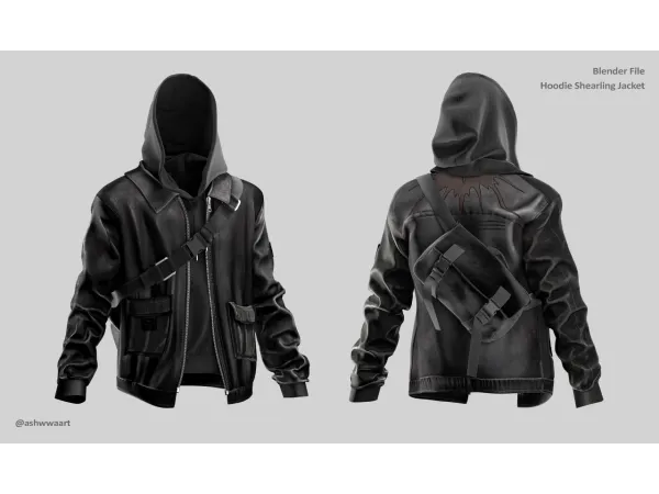 Alpha Shearling Jacket w Bag by ashwwa - The Sims 4 Custom Content