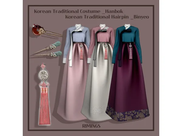 Alpha [RIMINGS] Korean Traditional Costume _Hanbok Binyeo by RIMINGS - The Sims 4 Custom Content