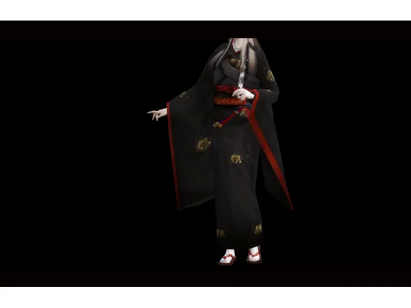 Maxis Match Fatal Frame 5 Shiragiku kimono zouyousims - The Sims 4 Custom Content