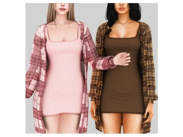 Mix Hailey Dress With Cardigan - The Sims 4 Custom Content