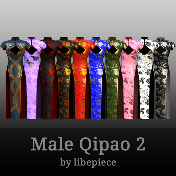 Alpha Male Qipao 2 by simsfinds - The Sims 4 Custom Content