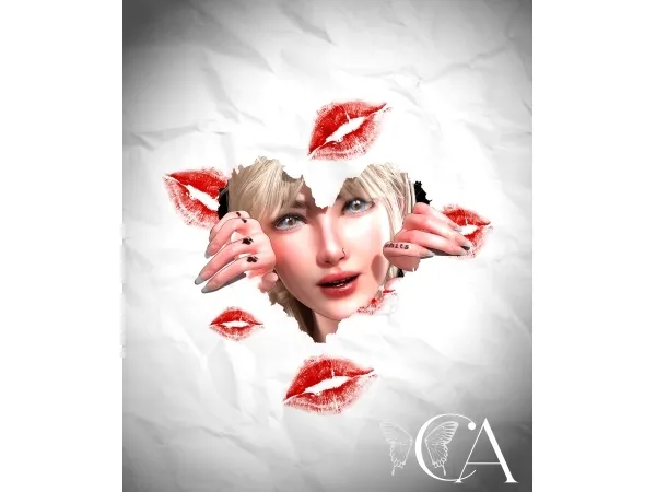 Mix [CA18] Paper Hearts Posepack - The Sims 4 Custom Content