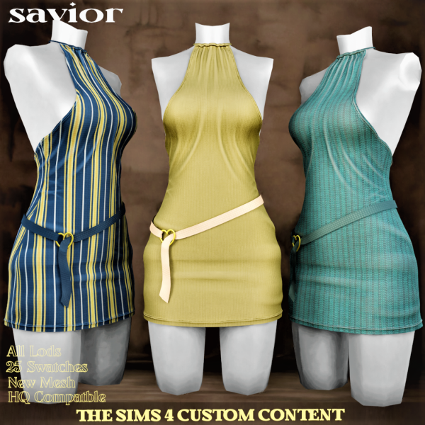 Alpha Svr_Dina Short Dress by saviorts4 - The Sims 4 Custom Content