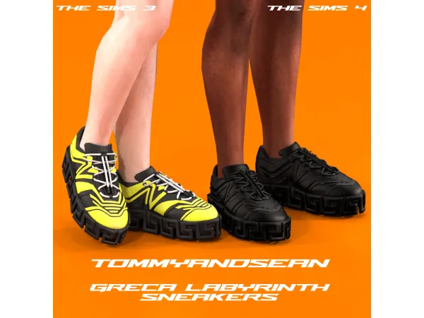 Alpha GRECA LABYRINTH SNEAKERS by tommyandseancc - The Sims 4 Custom Content