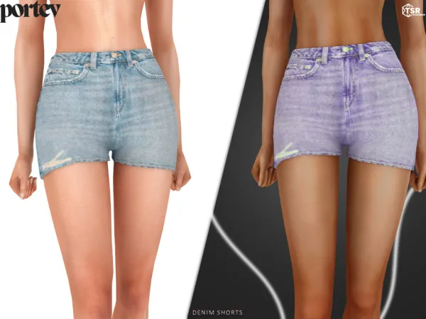 Alpha Denim Shorts by portev - The Sims 4 Custom Content