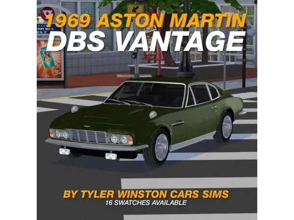 Alpha Tyler Winston Cars 1969 Aston Martin Vantage - The Sims 4 Custom Content