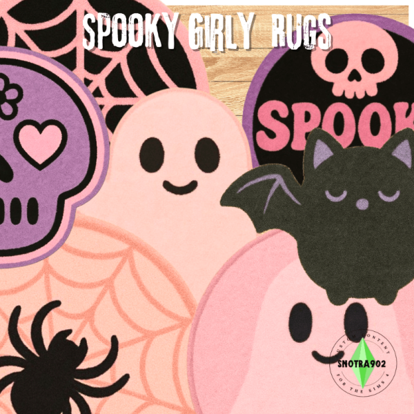 Alpha Spooky Girly Rugs by simsfinds - The Sims 4 Custom Content