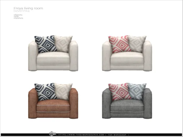 Alpha Freya livingroom living chair by Severinka_ I am from - The Sims 4 Custom Content