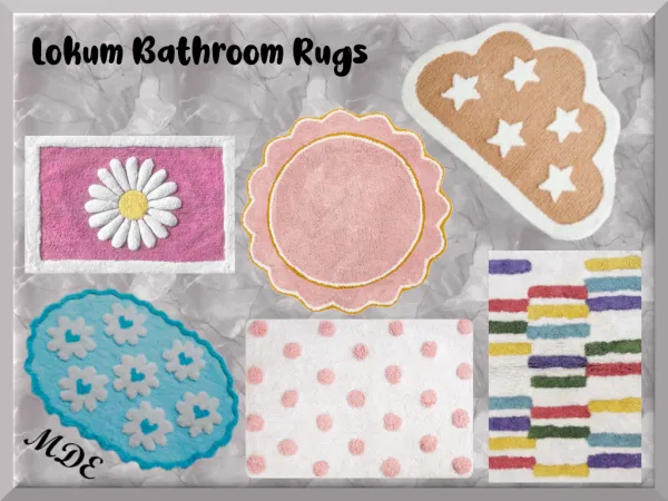 Alpha Lokum Bathroom Rugs by MDEMDE - The Sims 4 Custom Content