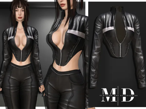Mix Valeria leather jacket - The Sims 4 Custom Content