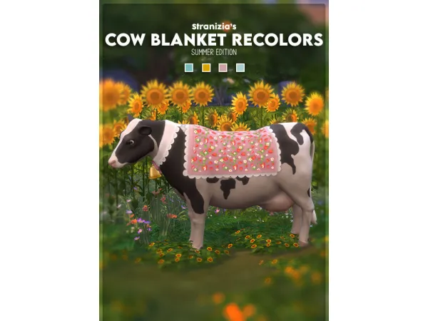Maxis Match Cow Blanket Recolors by stranizia - The Sims 4 Custom Content