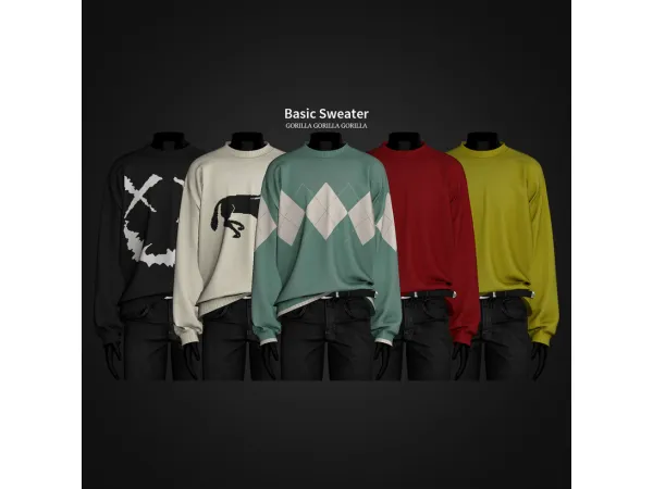 Alpha Basic Sweater (Fixed) by gorillax3 - The Sims 4 Custom Content
