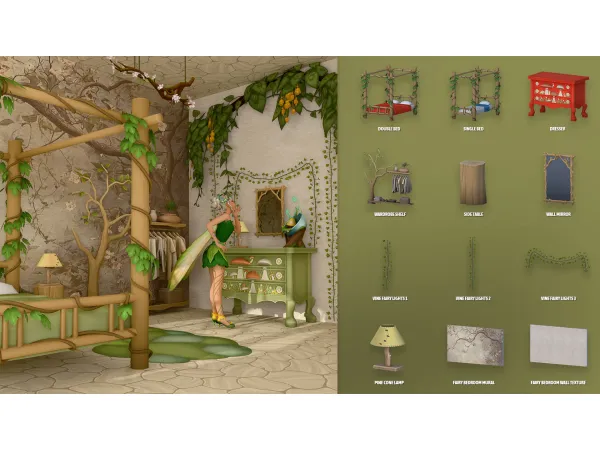 Maxis Match ENCHANTED FAIRY BEDROOM by ModCo Studios - The Sims 4 Custom Content