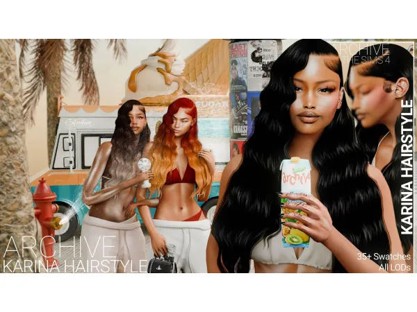 Alpha Karina Hairstyle by ar3chive - The Sims 4 Custom Content