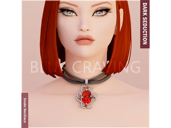 Mix Blue Craving Snake Necklace - The Sims 4 Custom Content
