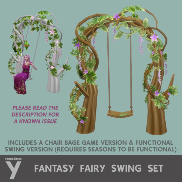 Maxis Match Fantasy Fairy Swing Set by simsfinds - The Sims 4 custom content