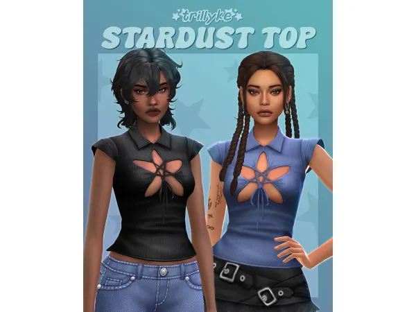 Maxis Match Stardust Top by trillyke - The Sims 4 Custom Content