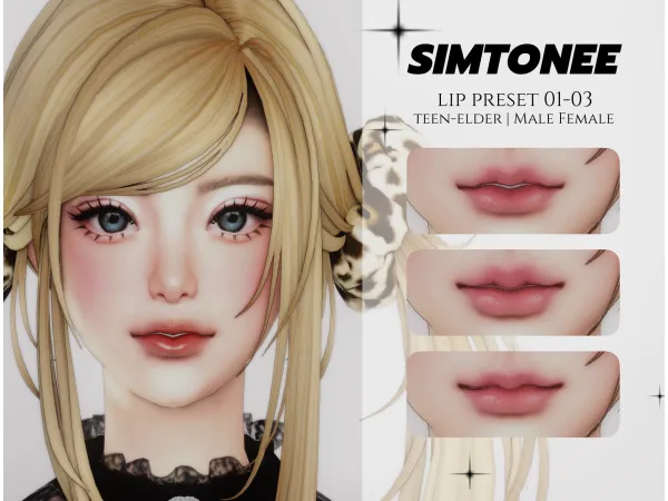 Mix Simtonee Lip Preset 01 03 - The Sims 4 Custom Content