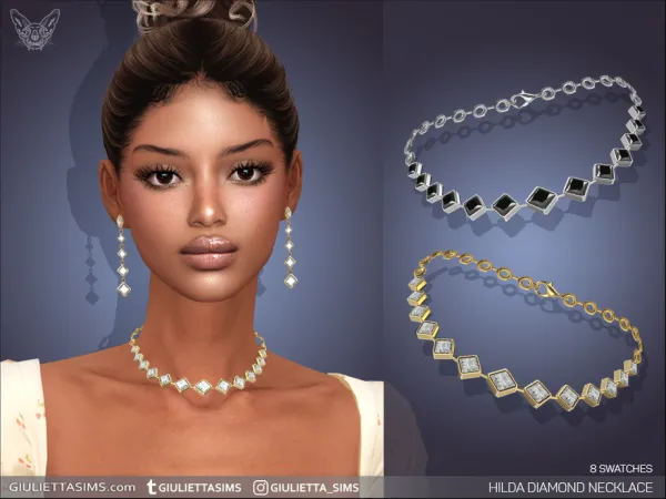 Alpha Hilda Diamond Necklace - The Sims 4 Custom Content