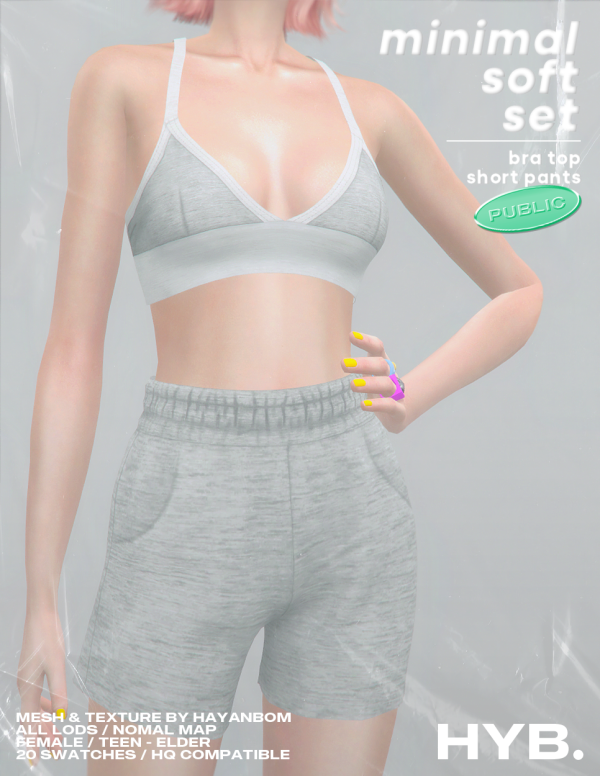 Alpha [HYB] MINIMAL SOFT SET by simsfinds - The Sims 4 Custom Content
